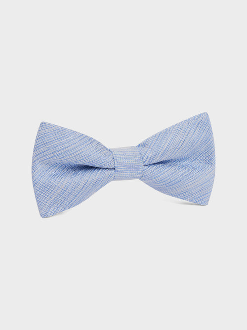 Noeud papillon en soie mélangée bleu ciel à motif - Father & Sons - 1