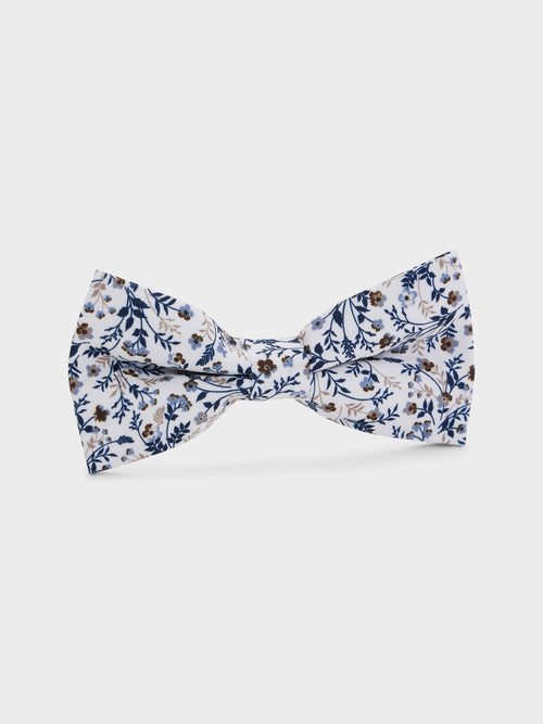 Noeud papillon bleu indigo à motif fleuri - Father & Sons - 1