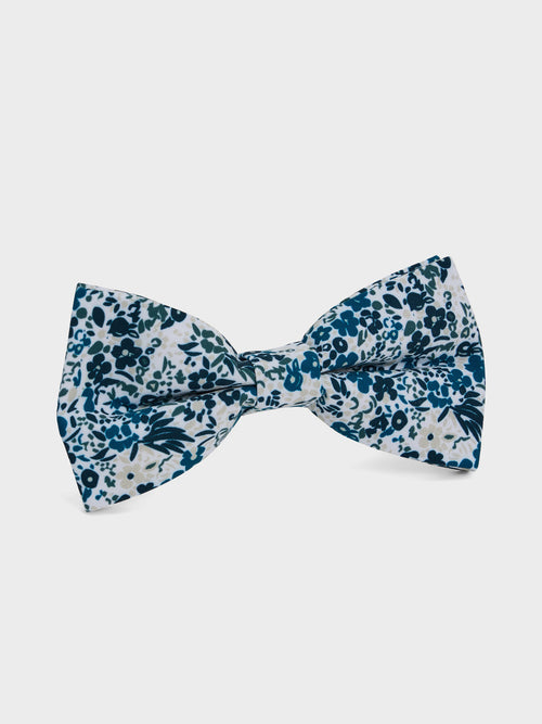 Noeud papillon vert à motif fleuri bleu - Father & Sons - 1
