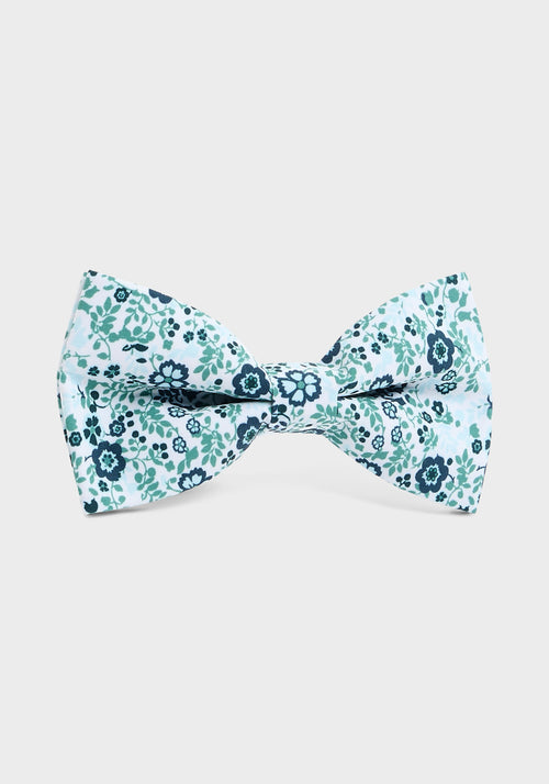 Noeud papillon à motif fleuri vert bouteille - Father & Sons - 1