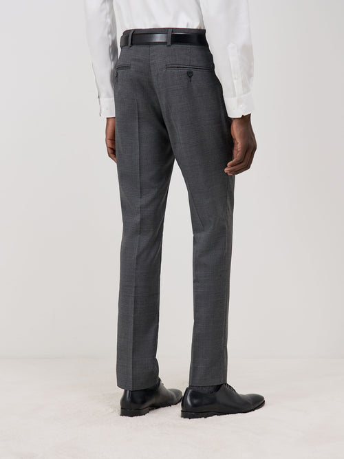 Pantalon coordonnable Regular en laine grise Prince de Galles - Father & Sons - 2