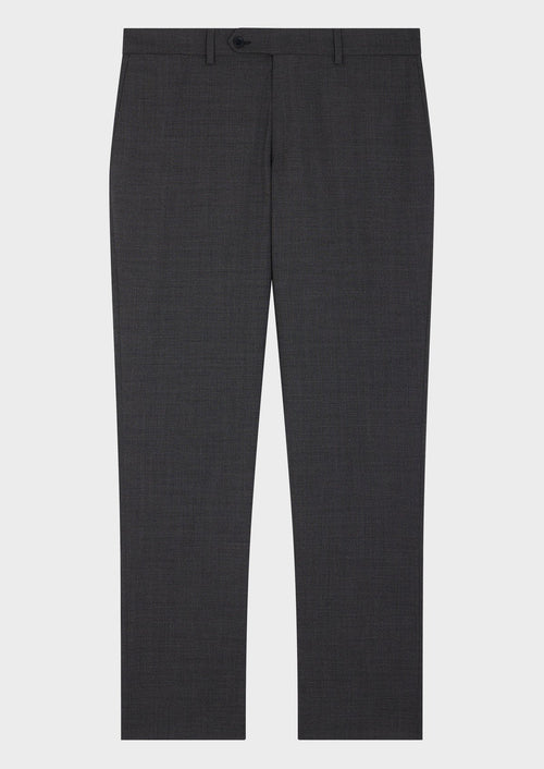 Pantalon voyage coordonnable en laine Marzotto unie grise - Father & Sons - 3
