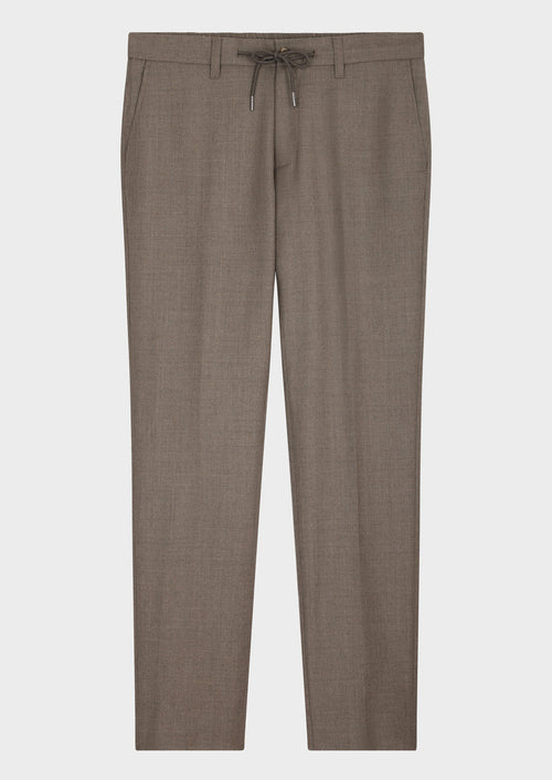 Pantalon coordonnable Slim en laine marron - Father & Sons - 5