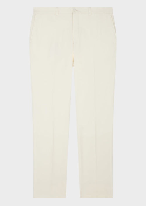 Pantalon de smoking Slim en laine unie écrue - Father & Sons - 1