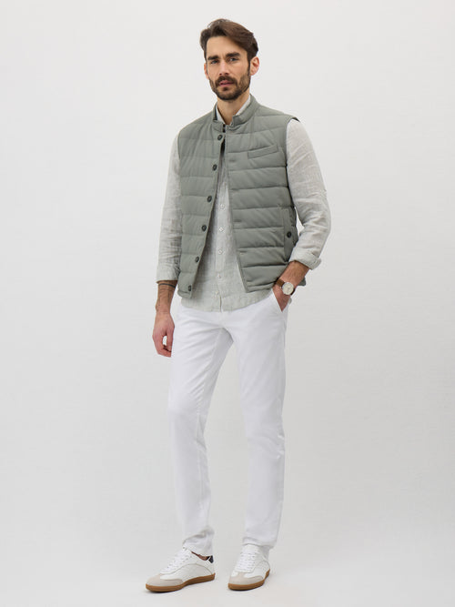Chino slack slim en coton stretch blanc - Father & Sons - 4