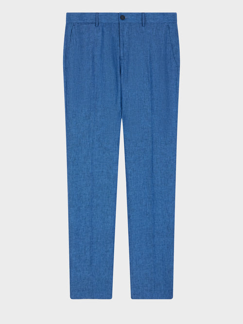Pantalon coordonnable Slim en lin bleu indigo - Father & Sons - 4