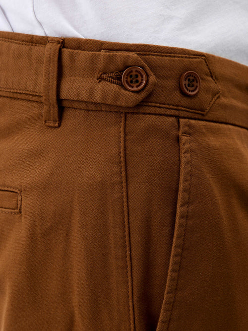 Chino slack slim en coton stretch marron - Father & Sons - 3