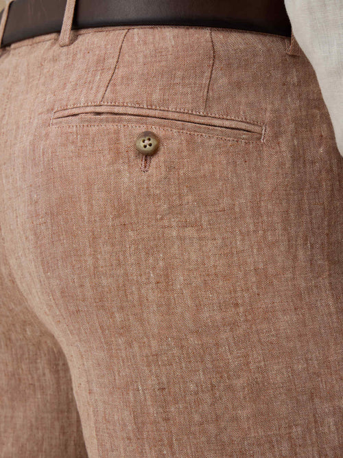 Pantalon coordonnable Slim en lin rose - Father & Sons - 3