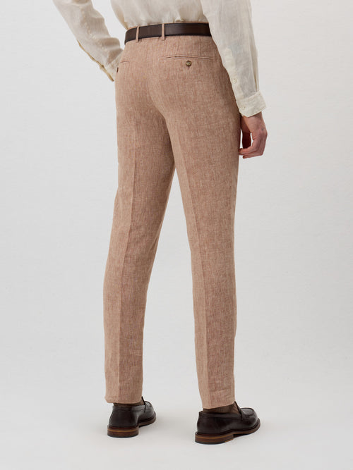 Pantalon coordonnable Slim en lin rose - Father & Sons - 2