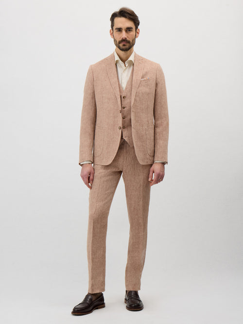 Pantalon coordonnable Slim en lin rose - Father & Sons - 4