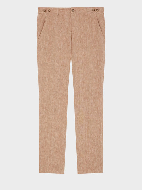 Pantalon coordonnable Slim en lin rose - Father & Sons - 5