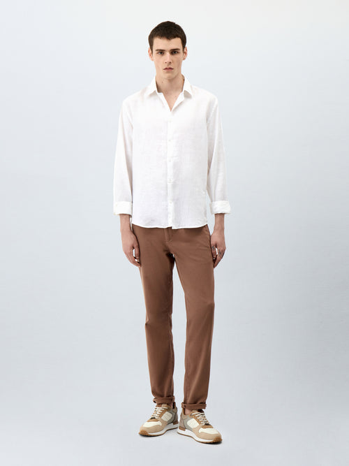 Chino slack regular en coton stretch rose - Father & Sons - 4