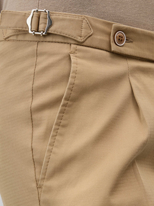 Chino slack slim en coton stretch 7/8 beige - Father & Sons - 3