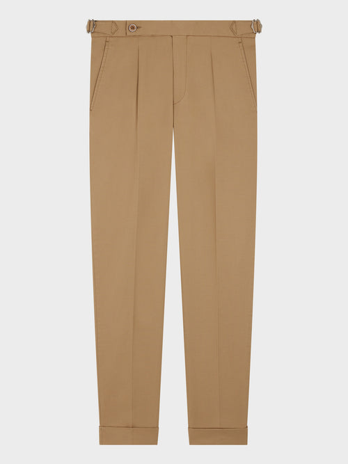 Chino slack slim en coton stretch 7/8 beige - Father & Sons - 5