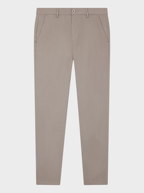 Chino slack skinny 7/8 en coton stretch beige - Father & Sons - 4