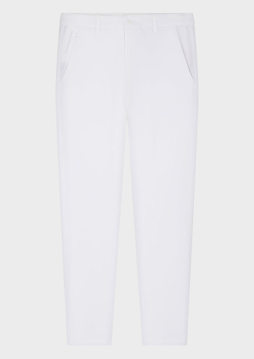 Chino slack skinny 7/8 en coton stretch uni blanc - Father & Sons - 1