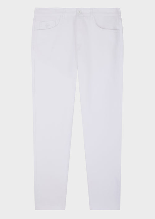 Pantalon casual skinny 7/8 en coton stretch blanc - Father & Sons - 1