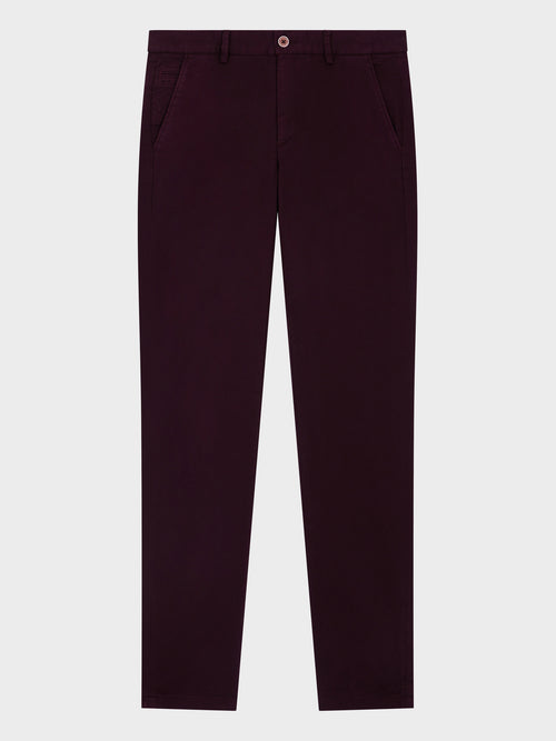 Chino slack skinny en coton stretch bordeaux - Father & Sons - 1