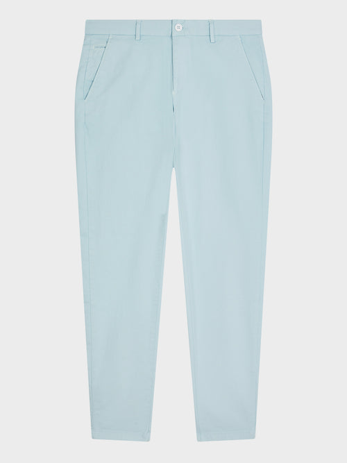 Chino slack skinny 7/8 en coton stretch bleu ciel - Father & Sons - 1