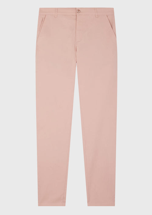 Chino slack skinny 7/8 en coton stretch uni rose - Father & Sons - 4