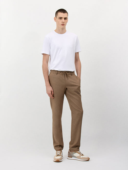 Pantalon casual skinny marron - Father & Sons - 4