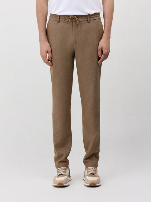 Pantalon casual skinny marron - Father & Sons - 1