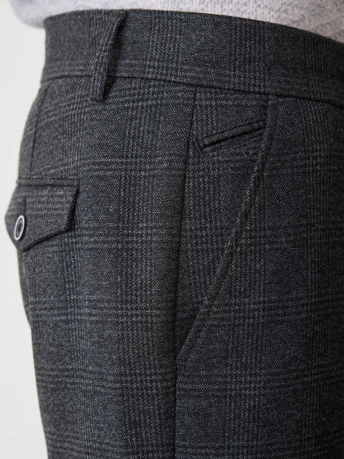 Chino slack regular anthracite Prince de Galles - Father & Sons - 3