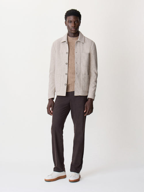 Chino slack regular en coton stretch marron - Father & Sons - 4