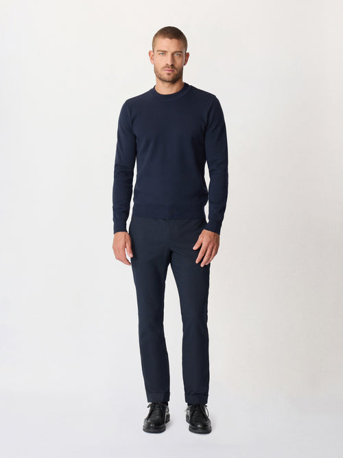 Pantalon casual slack skinny 7/8 bleu marine - Father & Sons - 4