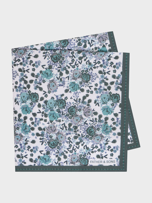 Pochette verte à motif fleuri - Father & Sons - 1