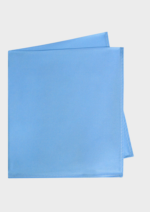 Pochette en soie unie bleu clair - Father & Sons - 1