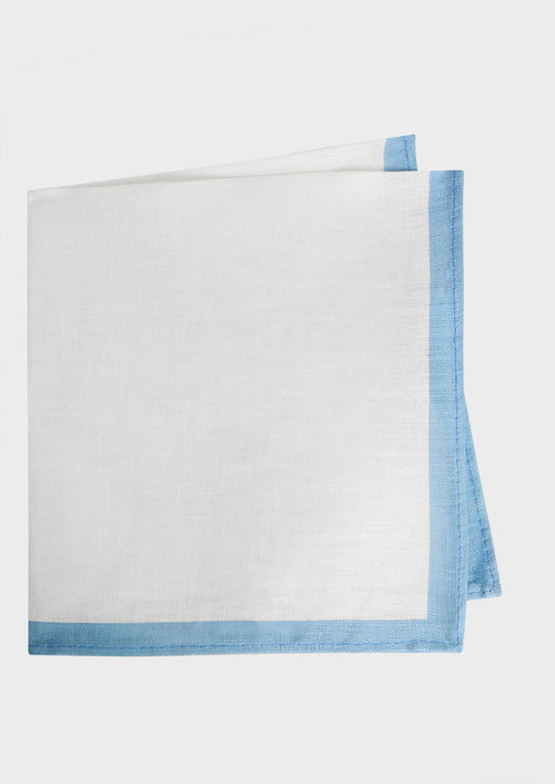 Pochette en lin uni blanc - Father & Sons - 1