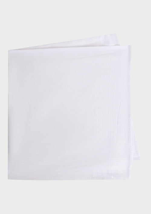 Pochette en coton uni blanc - Father & Sons - 1