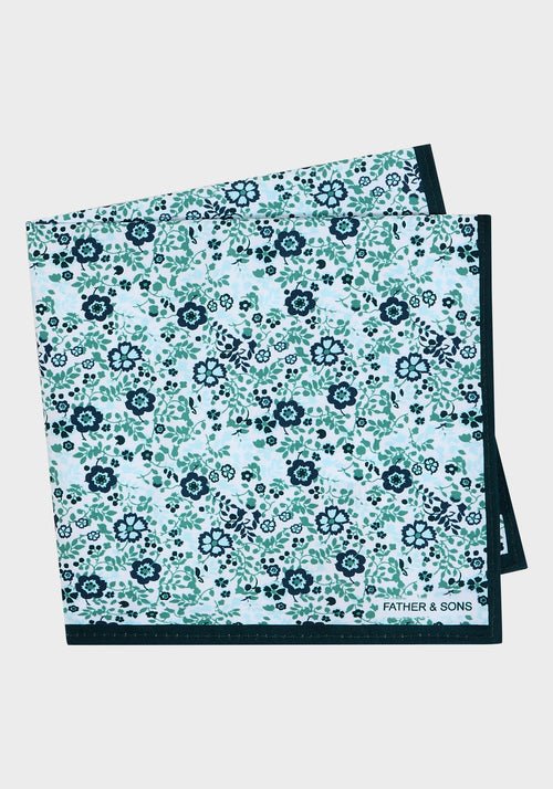 Pochette à motif fleuri vert bouteille - Father & Sons - 1