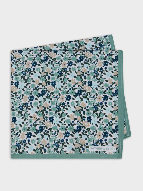 Pochette à motif fleuri vert d'eau - Father & Sons - 1