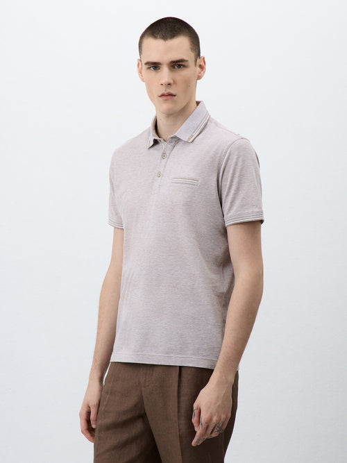 Polo Slim en coton beige - Father & Sons - 1