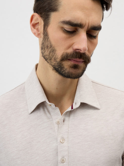Polo Slim en coton mélangé beige - Father & Sons - 3
