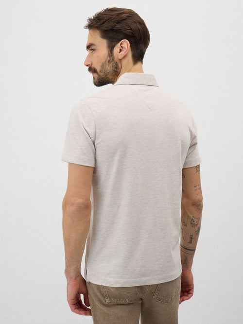 Polo Slim en coton mélangé beige - Father & Sons - 2
