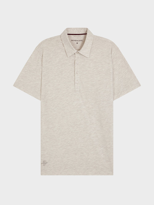 Polo Slim en coton mélangé beige - Father & Sons - 4