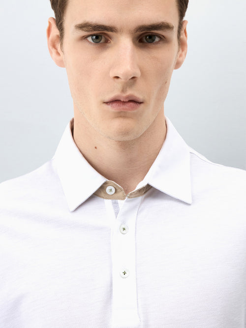 Polo Slim en coton blanc - Father & Sons - 3