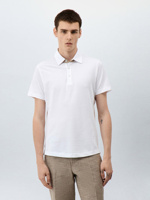 Polo Slim en coton blanc - Father & Sons - 1