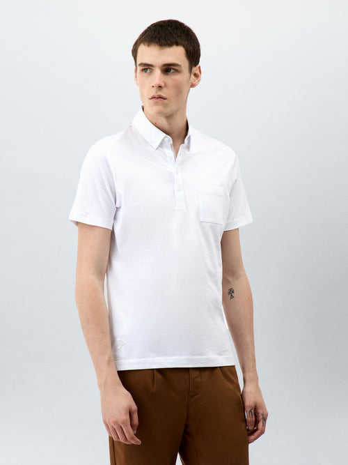Polo Slim en coton blanc - Father & Sons - 1