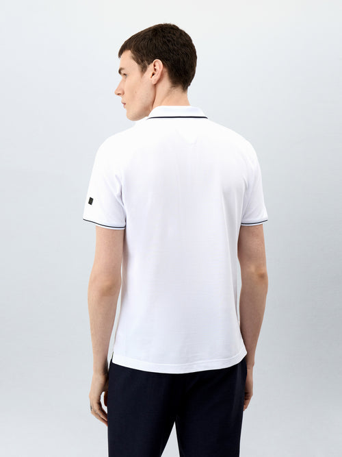 Polo Slim en coton mélangé blanc - Father & Sons - 2