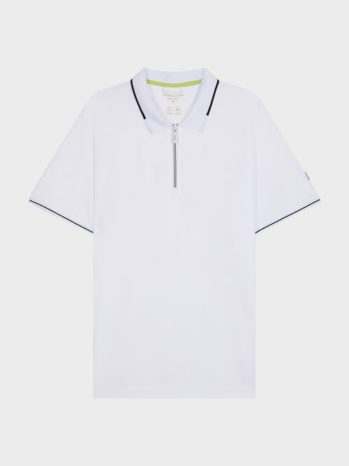 Polo Slim en coton mélangé blanc - Father & Sons - 5