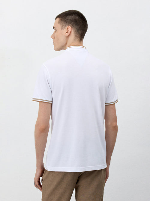 Polo Slim en coton blanc à col officier - Father & Sons - 2