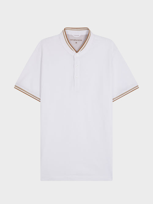 Polo Slim en coton blanc à col officier - Father & Sons - 4