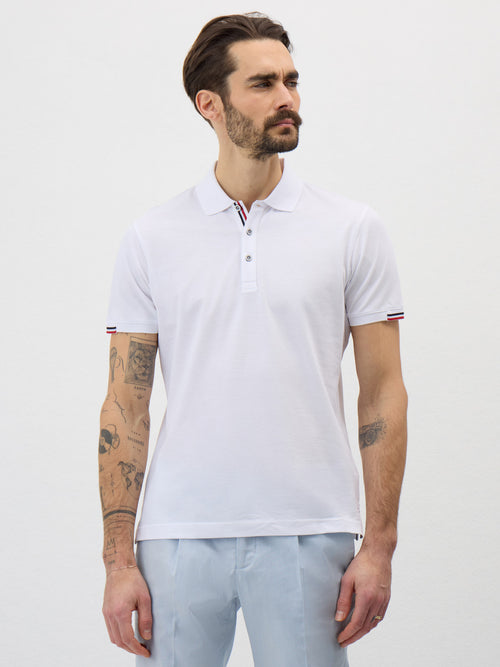 Polo Slim en coton blanc - Father & Sons - 1