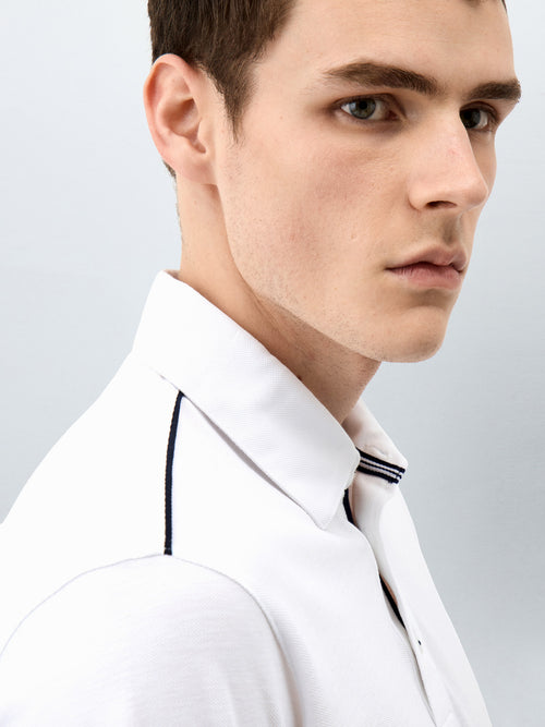 Polo Slim en coton blanc - Father & Sons - 3