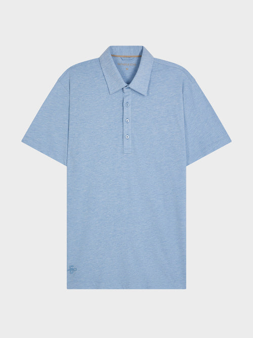 Polo Slim en coton mélangé bleu ciel - Father & Sons - 4