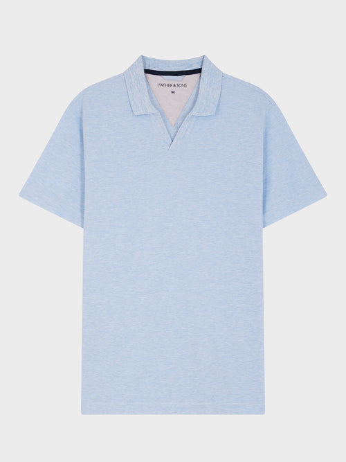 Polo Slim en maille coton bleu ciel - Father & Sons - 4